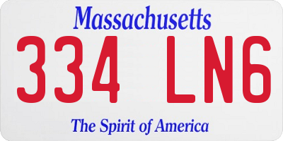 MA license plate 334LN6