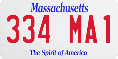 MA license plate 334MA1