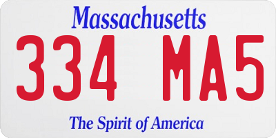 MA license plate 334MA5