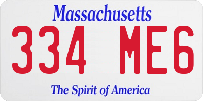 MA license plate 334ME6
