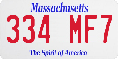 MA license plate 334MF7