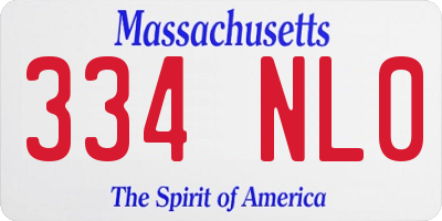 MA license plate 334NL0