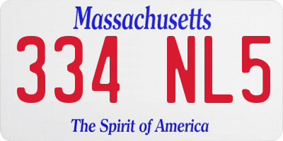 MA license plate 334NL5