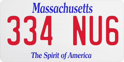 MA license plate 334NU6
