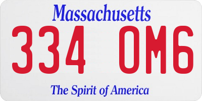 MA license plate 334OM6