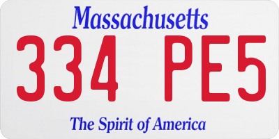MA license plate 334PE5