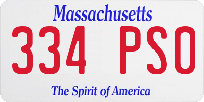 MA license plate 334PS0