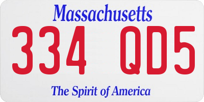 MA license plate 334QD5