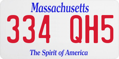 MA license plate 334QH5