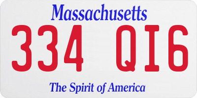 MA license plate 334QI6