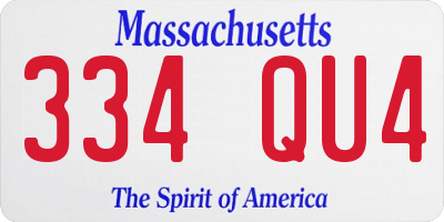 MA license plate 334QU4