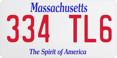 MA license plate 334TL6