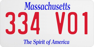 MA license plate 334VO1