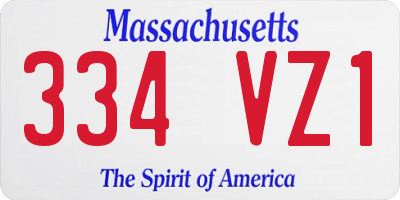 MA license plate 334VZ1