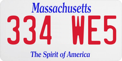 MA license plate 334WE5