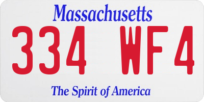 MA license plate 334WF4
