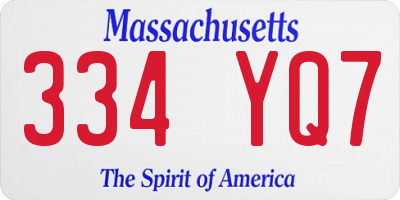 MA license plate 334YQ7