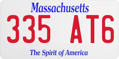 MA license plate 335AT6