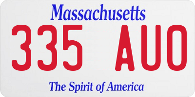 MA license plate 335AU0