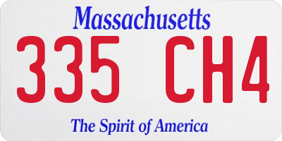 MA license plate 335CH4