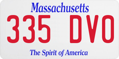 MA license plate 335DV0