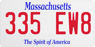 MA license plate 335EW8