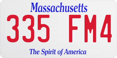 MA license plate 335FM4