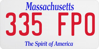 MA license plate 335FP0