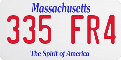 MA license plate 335FR4