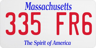 MA license plate 335FR6