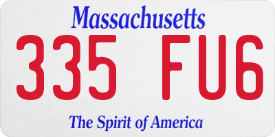MA license plate 335FU6