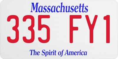 MA license plate 335FY1