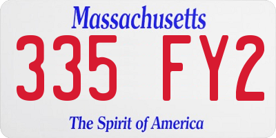 MA license plate 335FY2