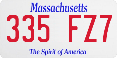 MA license plate 335FZ7