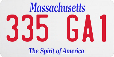 MA license plate 335GA1