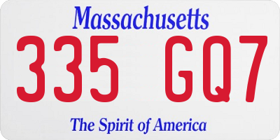 MA license plate 335GQ7