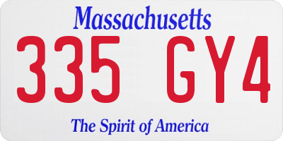 MA license plate 335GY4