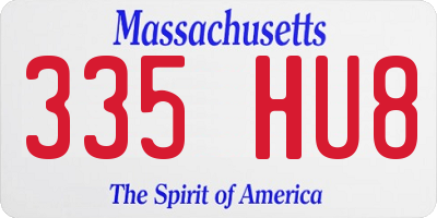 MA license plate 335HU8