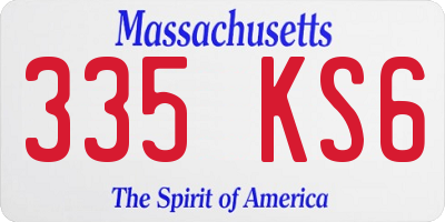 MA license plate 335KS6