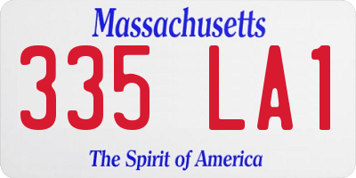 MA license plate 335LA1