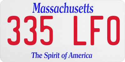 MA license plate 335LF0