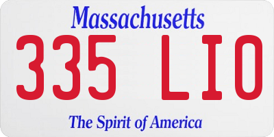 MA license plate 335LI0