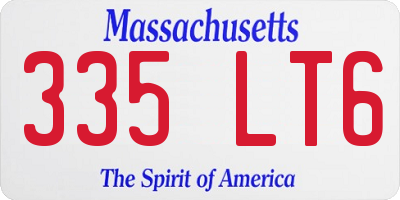 MA license plate 335LT6