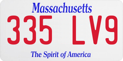 MA license plate 335LV9