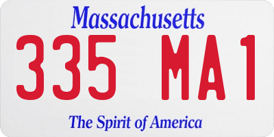 MA license plate 335MA1