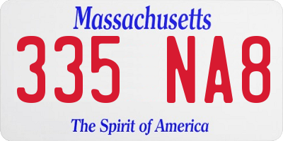 MA license plate 335NA8