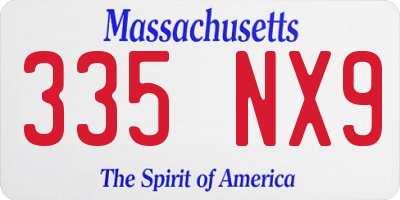 MA license plate 335NX9