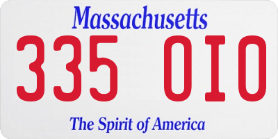 MA license plate 335OI0