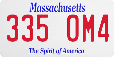 MA license plate 335OM4