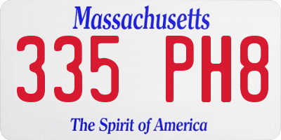 MA license plate 335PH8